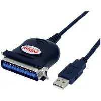 Roline USB Konverter Kabel USB nach IEEE 1284, schwarz, 1,8 m