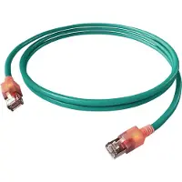 EasyLan DualBoot LED Patchkabel RJ45 S/FTP Cat.6A (Class EA), mit saCon Stecker, LSOH, türkis, 1 m