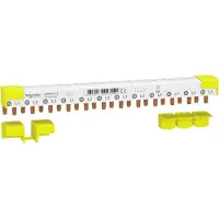 Schneider Electric A9XPC712 Acti9 Phasenschiene Stift, 3P+N, 9mm-Stift-Abstand, 80A, 12 Module, 4-Endkappen