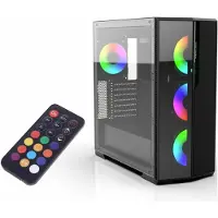 Inca EMG-17XN, Midi Tower, PC, Schwarz, ATX, micro ATX, Mini-ITX, ABS, Metall, Gaming