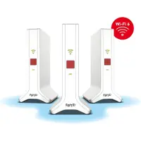 FRITZ! Mesh Set 20003109, Rot, Weiß, 2x2/4x4, Netzwerk-Repeater, Leistung, WLAN, Dual-Band (2,4 GHz/5 GHz), Wi-Fi 6E (802.11ax)