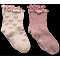 Minymo Socks w. Lettuce Edge (2-pack) light rose (507) 19\\22