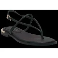 Tommy Hilfiger Leather TH Monogram Gold-Tone Heel Sandals, Sandalen, Weiblich, Erwachsener, Schwarz, Schnallenverschluss, Leder