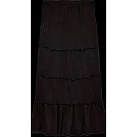 Vero Moda Maxirock "VMJUNE HW ANKLE SKIRT JRS GA", Damen, Gr. S (36), schwarz, Obermaterial: 82% Polyester, 14% Leinen, 4% Elasthan, unifarben, regular fit knöchellang, Röcke Maxirock