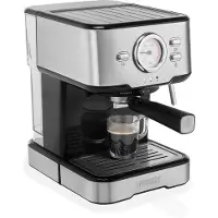 Princess 01.249412.01.001 Espresso- und Kapselmaschine, Espressomaschine, 1,5 l, Kaffeekapsel, Gemahlener Kaffee, 1100 W, Schwarz, Edelstahl