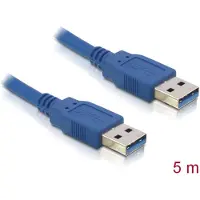 DeLOCK USB 3.0 Typ-A Stecker zu Stecker Kabel 5m blau, doppelt geschirmt