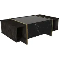 Skye Decor , Veyron - Black, Gold, Couchtische, Schwarz, Melaminplatte, 103,8 x 60 x 37,3 cm