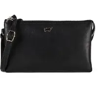 Braun Büffel Umhängetasche HANNA CLASSIC Umhängetasche schwarz Damen - Leder