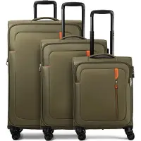 American Tourister Trolley Nitestream 3 PC Set A Olive / Orange olivgrün 77cm