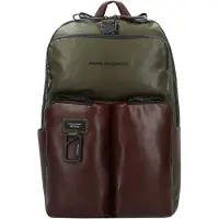 Piquadro Harper Laptoprucksack 15,6" mit iPad11"-Fach, Anti-Stoss green/dark brown