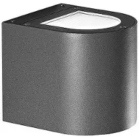 ROSSINI ILLUMINAZIONE Silberne LED-Applikation 9W Doppelemission rund Anthrazit 3000K 60° IP65 - Rossini Group | Designer-Wandbeleuchtung für den Außenbereich