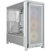 Corsair FRAME 4000D RS ARGB, Midi Tower, PC, Weiß, ATX, EATX, micro ATX, Mini-ITX, Kunststoff, Stahl, Gehärtetes Glas, Gaming