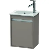 Duravit Ketho Waschtischunterbau wandhängend, 400x550x285 mm, eine Tür, Anschlag links, für ME by Starck 072343, KT6417L4343, Farbe: Basalt Matt Dekor