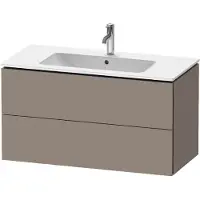 Duravit L-Cube Waschtischunterbau wandhängend, 2 Schubkästen, 1020x550x481mm, LC624204343, Farbe: Basalt Matt Dekor