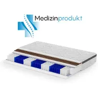 Beautysofa Matratze medizinische 160x200 cm MEDIRO THERM, 7 Zonen H3 H4 Taschenfederkern, 24 cm Höhe, Premium Taschenfederkernmatratze für Allergiker geeignet