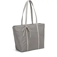 David jones Shopper Bag Nylon mit Reißverschluss und Schleife , Lila, Schwarz Orchid 32x29x17 cm
