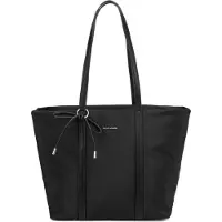 David jones Shopper Bag Nylon mit Reißverschluss und Schleife , Lila, Schwarz Orchid 32x29x17 cm