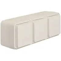 Hager WNC143B Steckdose SCHUKO AP 3fach waagerecht mit Klappdeckel, W.1 IP55, polarweiß