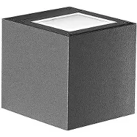 ROSSINI ILLUMINAZIONE Silberne LED-Applikation 9W Doppelemission quadratisch IP65 3000K Anthrazit - Design-Außenbeleuchtung aus Aluminium