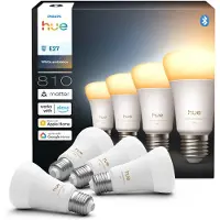 Philips Hue White ambience A60 – Smarte Lampe E27 – 810 lm, Intelligentes Leuchtmittel, Bluetooth/Zigbee, Weiß, LED, E27, A19