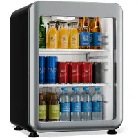 Klarstein Audrey Evo Getränkekühlschrank | 64 x 47,5 cm | LED-Innenbeleuchtung | 85 W | 42 dB Silber