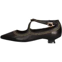 Marc Ellis Aurélie Prime Damen-Décolleté aus echtem Leder in Schwarz mit Nieten und Riemchen Black B 36