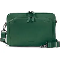 Tucano Umhängetasche Uni Echtleder mit Reißverschluss Grau Grey UNICA 34x23x8.5 cm rigio