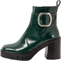 Art für Damen. 1197911WS003_0G3 Lederstiefeletten 1979 grün (42), 8 bis 10 cm, Reißverschluss, Lässig