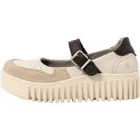 Art für Damen. 1151511VI003_0MU Lederschuhe 1515 Brighton beige, schwarz (36), 3 bis 5 cm, Schnalle, Lässig