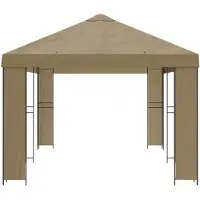 vidaXL Gartenpavillon 6 x 3 m Beige Polyester und Stahl 190 gsm