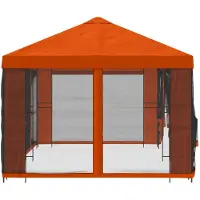 vidaXL Garten Pavillon mit Seitenwänden 6 x 3 m Orange