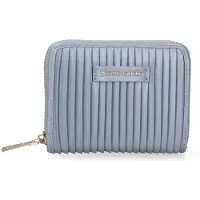 Pierre Cardin Damengeldbörse mit Reißverschluss, vertikale Streifen, Hellgrün Lime UNICA 13x10x3 cm 1041