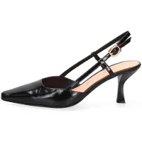 Marc Ellis Pumps mit Absatz, hinten offen, aus echtem Leder, schwarz. Elegant und vielseitig