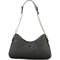 GUESS Elegante Schwarze Damentasche mit Kettengurt und Kontrastdetails