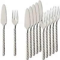 Villeroy & Boch Fischbesteck "Fischbesteck Montauk 6er Set silber", silber, 12, Essbesteck-Sets, Fischbesteck, Spülmaschinenfest