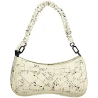 Desigual kleine Tasche weiß geflochten mit Schriftzug