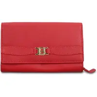 Laura Biagiotti Damenbrieftasche echtes Leder schwarz mit Druckknopf Black B UNICA 17.5x10x4.5 cm