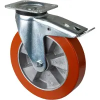 BS Rollen Lenkrolle L620.B90.250 mit Feststeller Durchmesser 250mm Tragfähigkeit 1000kg Platte 135x110mm - L620.B90.250