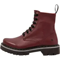 Art Unisex. 111661267003_008 Burgunderfarbene Lederstiefeletten (36), Wohnung, 1 bis 3 cm, Schnürsenkel, Lässig, Bordeaux
