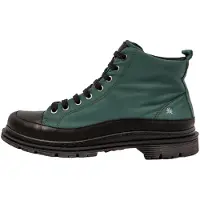 Art Unisex. 1189511UN003_001 Dunkelgrüne Lederstiefeletten (41), Wohnung, 1 bis 3 cm, Schnürsenkel, Lässig