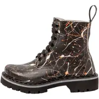 Art für Damen. 11166P112603_ESP Lederstiefeletten 1166P schwarz (38), Wohnung, Schnürsenkel, Lässig