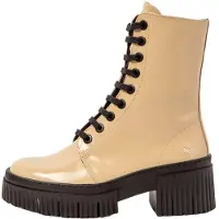 Art für Damen. 1137514KH003_082 Leder-Stiefeletten 1375 York beige (36), 3 bis 5 cm, Reißverschluss, Lässig
