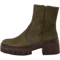 Art für Damen. 113741222003_0G3 Lederstiefeletten 1374 grün (41), 3 bis 5 cm, Reißverschluss, Lässig