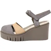 Art für Damen. 1208311H1003_0MU Ledersandalen andalias 2083 mehrfarbig (41), 8 bis 10 cm, Klettverschluss, Lässig