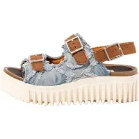Art für Damen. 11677S1H7003_0MU Blaue Brighton Ledersandalen (42), Stoff, 3 bis 5 cm, Schnalle, Lässig, Mehrfarbig