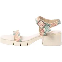 Art für Damen. 1206012GC003_ESP Fantasy Sandalen aus beigem Leder (40), 5 bis 8 cm, Schnalle, Lässig, Mehrfarbig