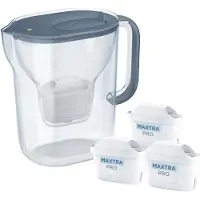 Brita Style Essential + 3 Maxtra Pro Pure Performance, Pitcher-Wasserfilter, 2,4 l, Transparent, Graphit