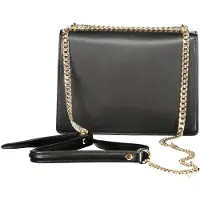 Cafe noir Cafenoir Umhängetasche asymmetrische Klappe schwarz Kette