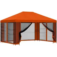 vidaXL Garten Pavillon mit Seitenwänden 4 x 3 m Orange