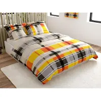 TEXTILOMANIE Bettwäsche aus Renforcé-Baumwolle, Farbe ORANGE KUBE. Größen: 70 x 90 cm | 140 x 200 cm